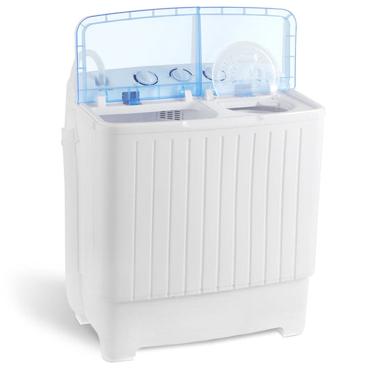 ZENSTYLE 2IN1 Semiautomatic Mini Compact Twin Tub Washing Machine 17.6lbs Home Portable Washer