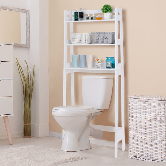 ZENY Over-The-Toilet Storage Shelf 3-Tier Wooden Bathroom Organizer, White